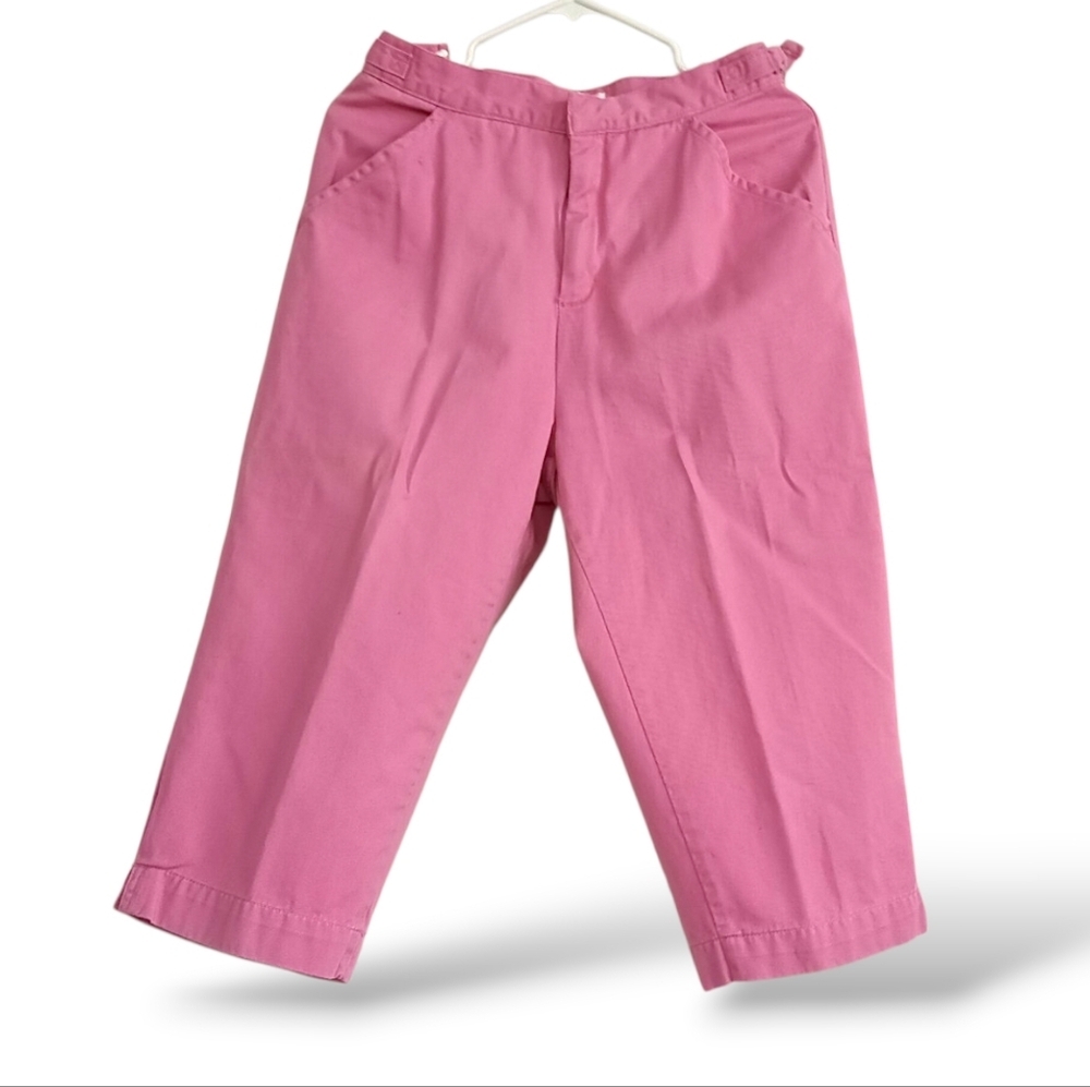 Cherokee Pink Wide Leg Capri Pants High Waist 90s Retro Pedal Pusher Relaxed Fit